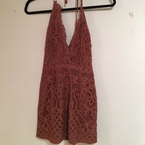 Dress, mini rusty orange lace